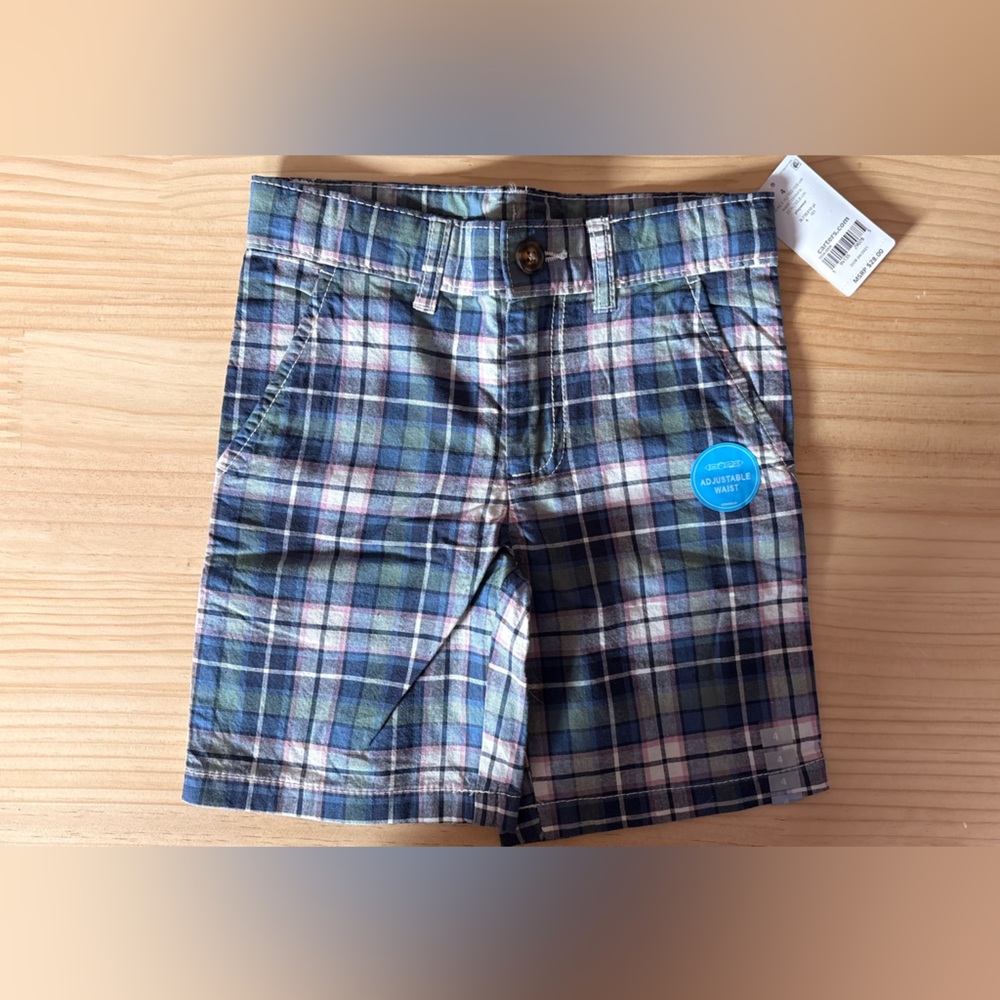 Carter's Plaid Shorts in Blue, Green and Pink Accents